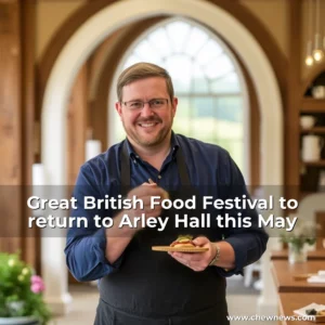 Artistic representation for Great British Food Festival to return to Arley Hall this May