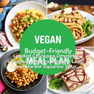 Read more about the article Loaded Chickpea Omelette, Peanut Noodles, Banana Loaf, And Marble Squares: Your Weekly Vegan Budget-Friendly Meal Plan!